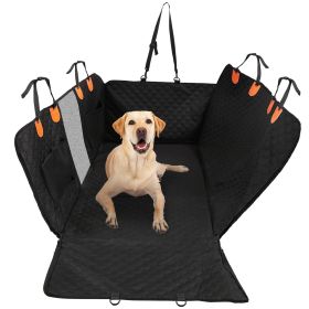 Dog Car Back Seat Cover With Zipper Mesh Window Storage Bags Waterproof 600D Oxford Cloth Car Seat Protector With Slide Flaps For Cars Trucks SUV