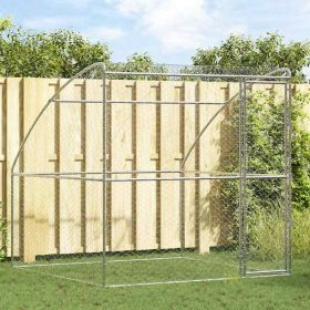 Dog Kennel Silver 6.56 x 6.56 x 6.56 ft Galvanised steel