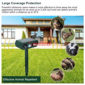 Ultrasonic Animal Repellent Solar Motion Sensor Repellent IPX4 Outdoor Waterproof Type, No Delivery On Weekends (Option: Green)